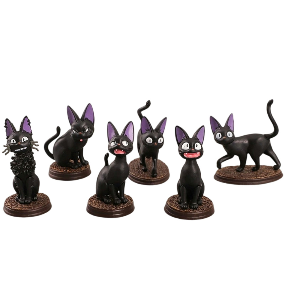 Kids Toys Jiji - 6 adet/takım Karikatür Siyah Kedi Jiji
