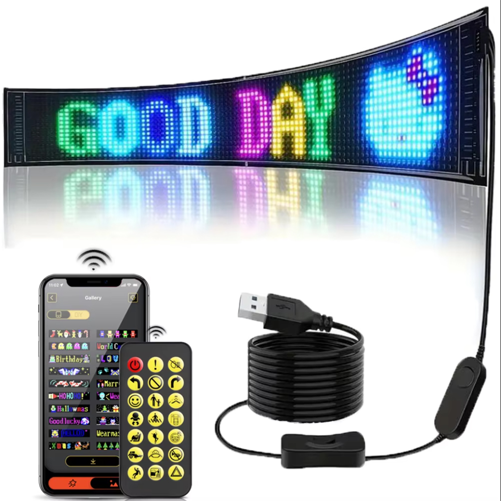 Remote Control Car - 16x96 LED'li Matris Piksel Panel, Kayan