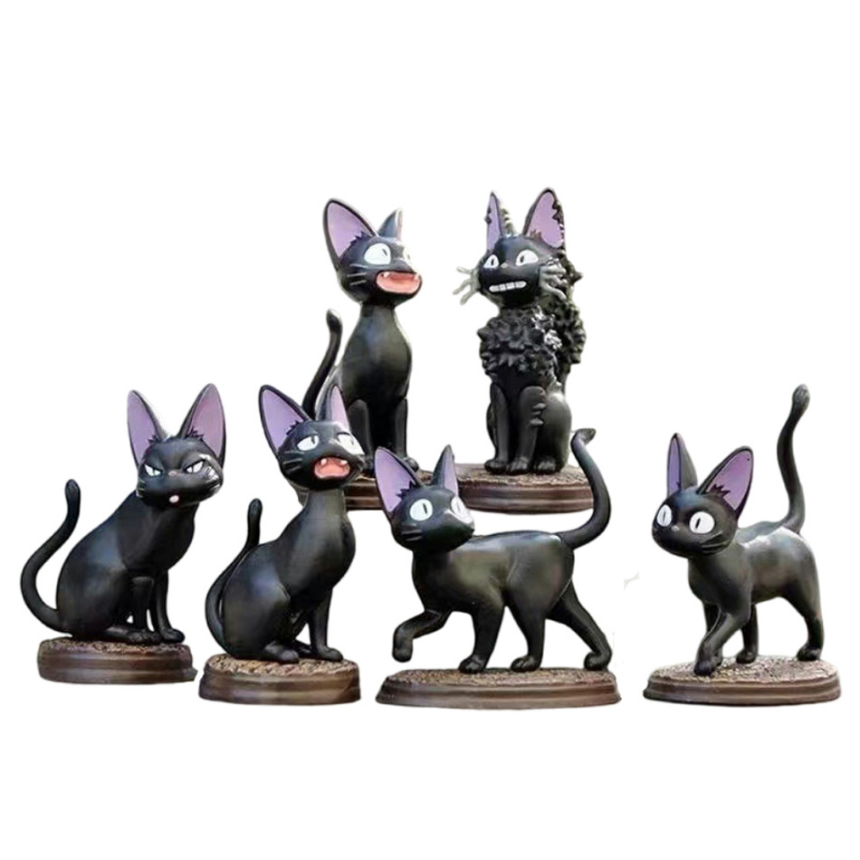 Kids Toys Jiji - 6 adet/takım Karikatür Siyah Kedi Jiji