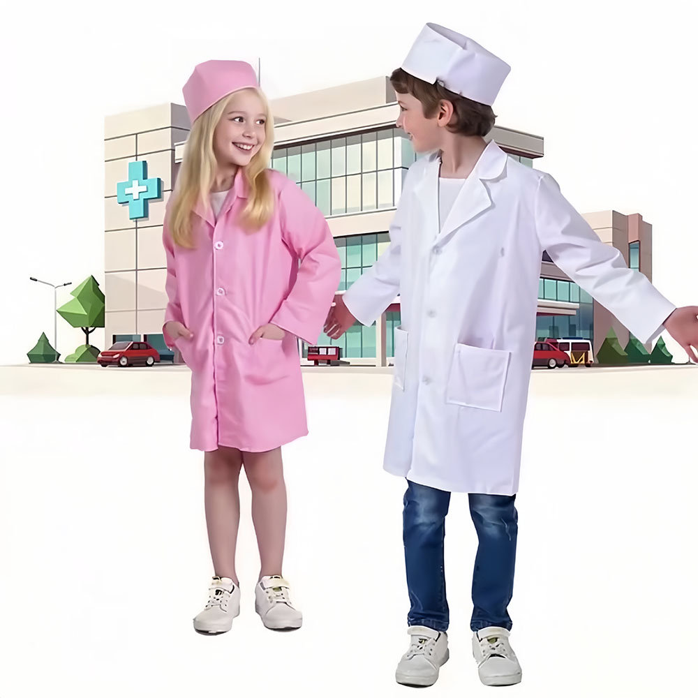 Kids Toys Doctor Set - 2 Parçalı Çocuk Doktor Kostümü, Rol